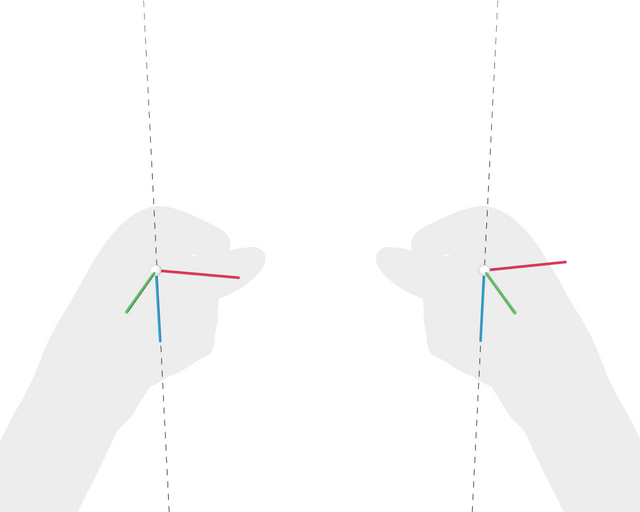 OpenXR grip key pose for left and right hands.