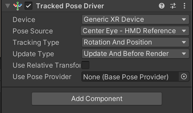 Unity Input System's Tracked Pose Driver Component