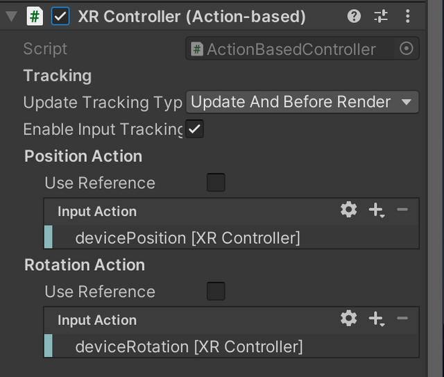 Unity's Action Based XR Controller Component