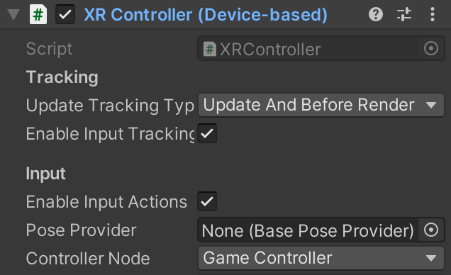 Unity's Device Based XR Controller Component