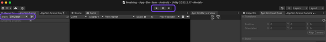 App Sim for Unity Play Buttons