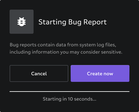 Starting Bug Report