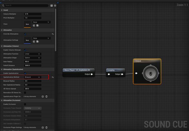 Create a sound cue for an audio clip in your Unreal project.