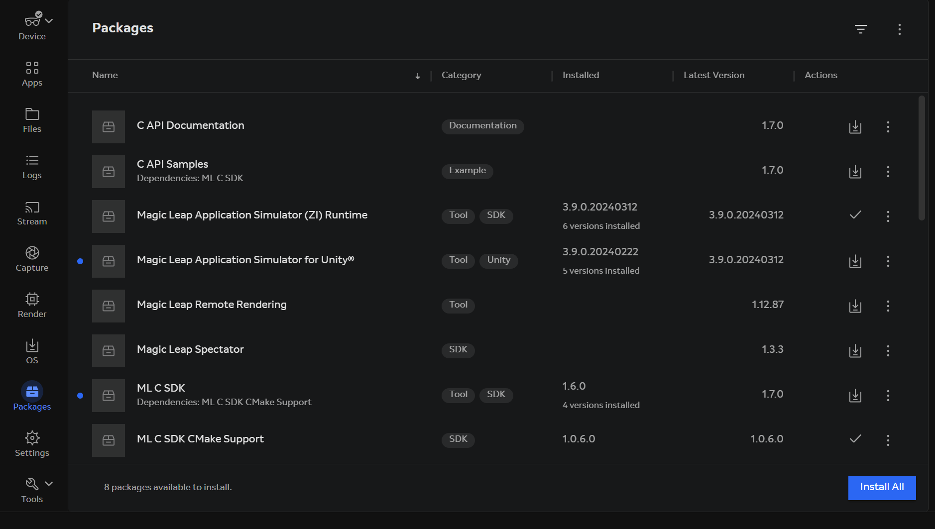 Install the tools magicleap developer documentation