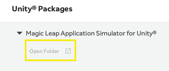 Locating the Application Simulator for Unity package through the ML Hub's Package Manager