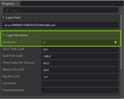 World Axis Under Layer Metadata
