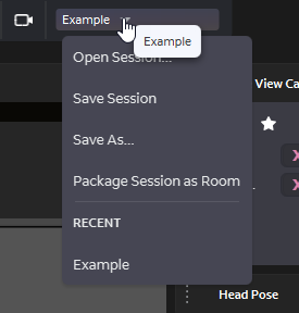 Session Files Menu with Example Session