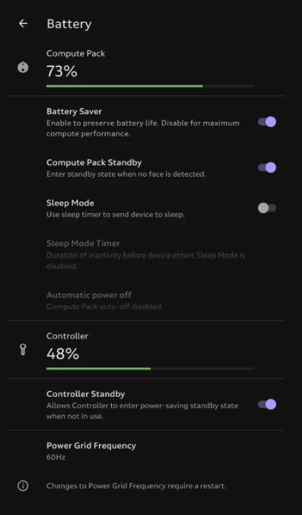 Battery Settings