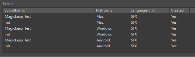  Soundbanks window showing soundbanks have been created for all platform 