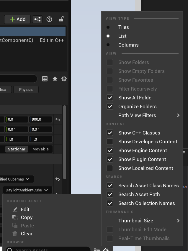 Enable the Show Engine Content setting