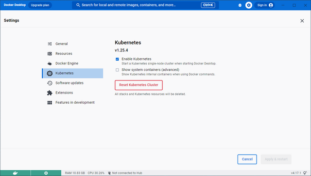 Enable Kubernetes Support in Docker Desktop