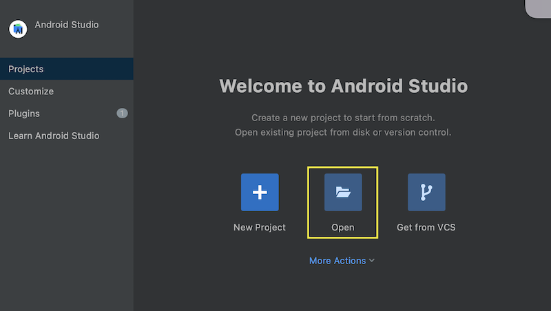 Open Project - Android Studio